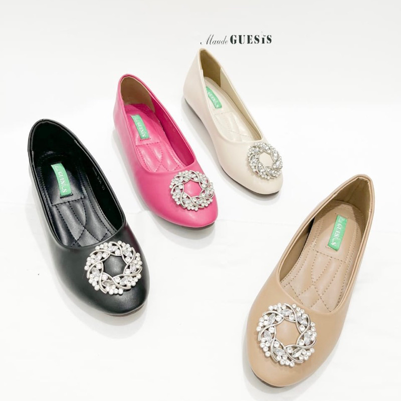 Flatshoes circle leaf gasper by Maude Guess import high quality fashion shoes sepatu flat wanita loa