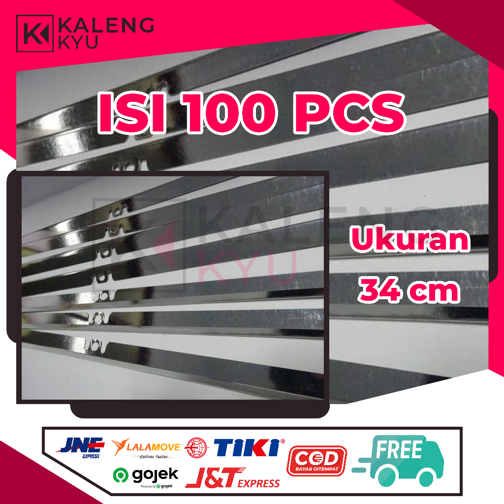 

KLEM KALENDER UKURAN 34cm / ISI 100 PCS / SENG KLEM / KLEP / KALENG PENJEPIT KALENDER