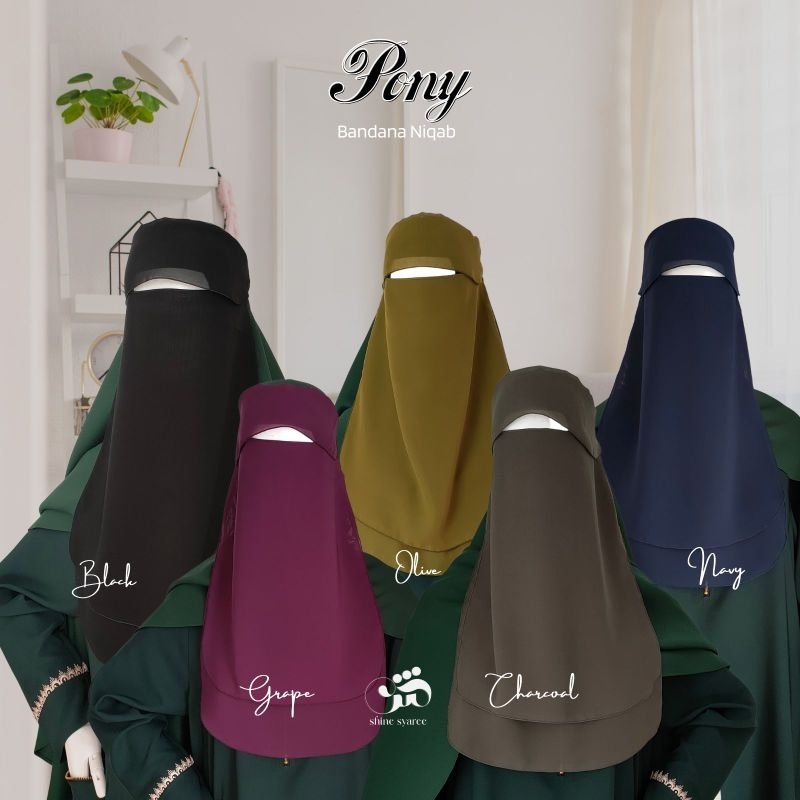 cadar poni bahan sifon Arab cadar mesir cadar poni niqab hitam cadar hitam banjarmasin