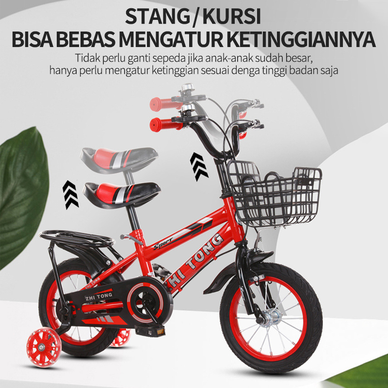 Sepeda bmx anak 14  inch new RODA PELATIHAN YANG DILENGKAPIDENGAN CAHAYA WARNA-WARNI