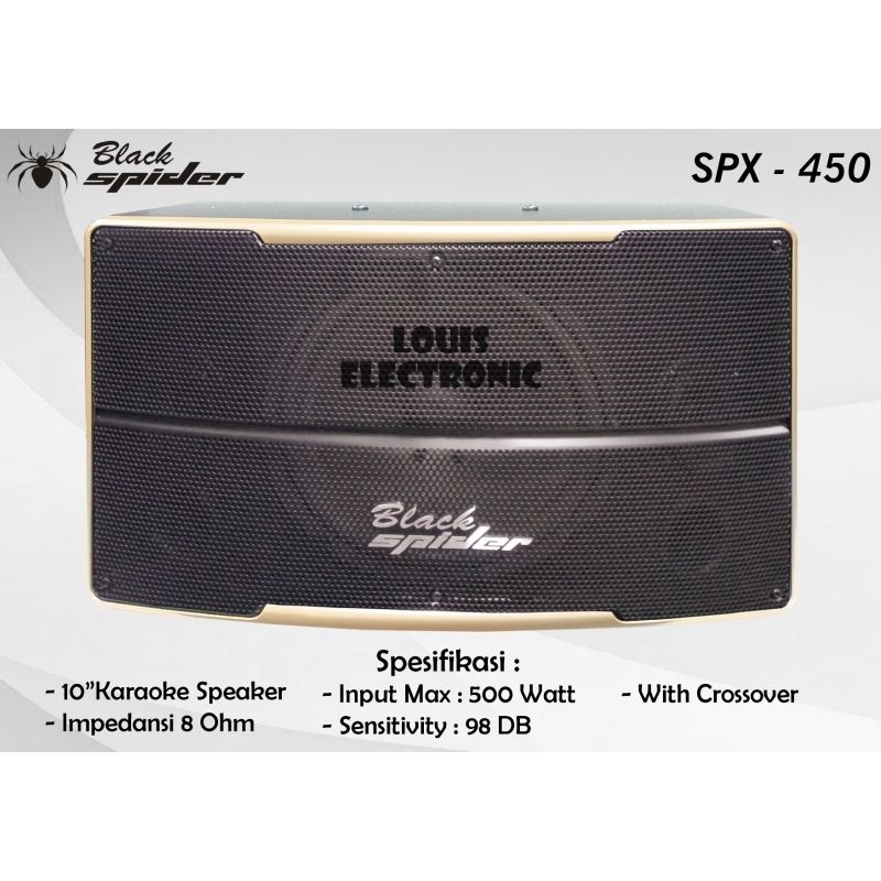 Speaker Pasif 10 Inch Black Spider SPX 450 SPX450 BlackSpider ( Sepasang )