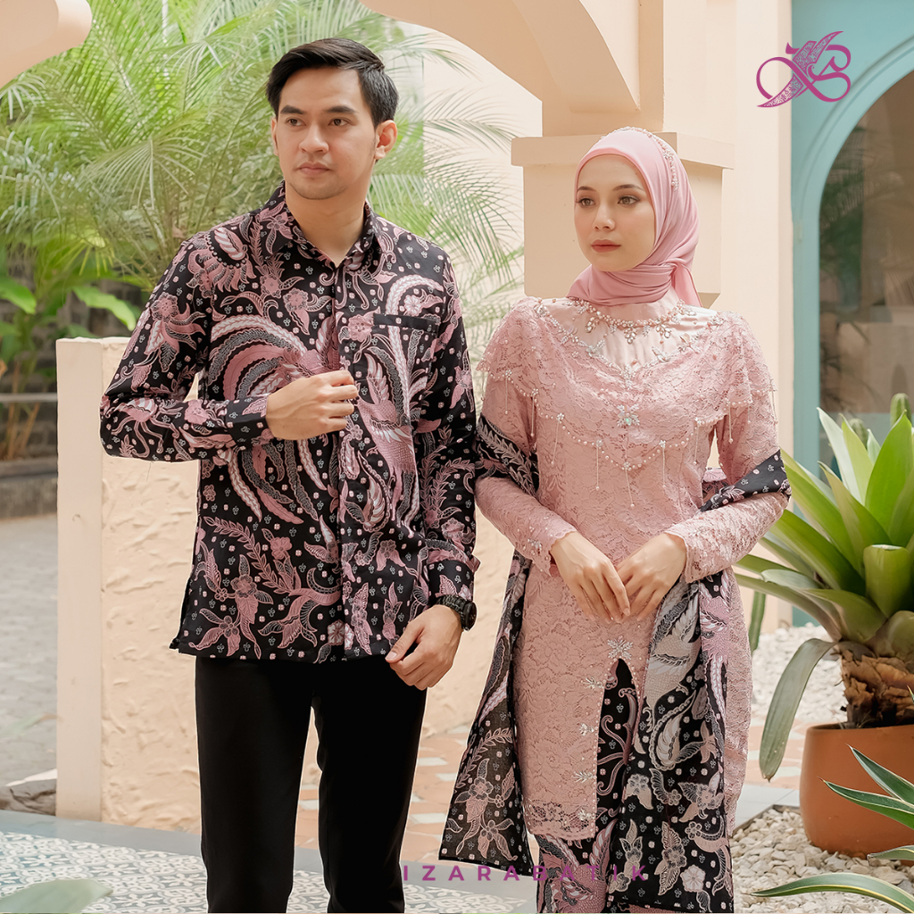 Harga Terbaik Zivana RoseGold - Setelan Baju Batik Kebaya Modern Tunic Couple Wisuda Lamaran