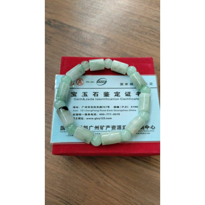 GELANG GIOK NATURAL BURMA ASLI TIPE A ..HADIAH SERTIFIKAT