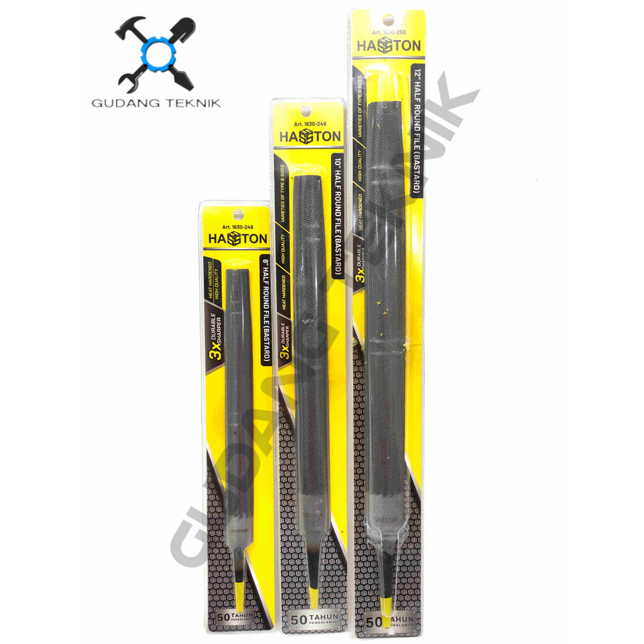 Kikir Besi Setengah Lingkaran 8" 10" 12" HASSTON PROHEX / Half Round File Kikir Kayu besi Ukuran 8