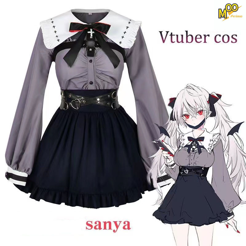 NIJISANJI vtuber cosplay costume Kuzuha sanya cosplay Set and wig Christmas Halloween costumes