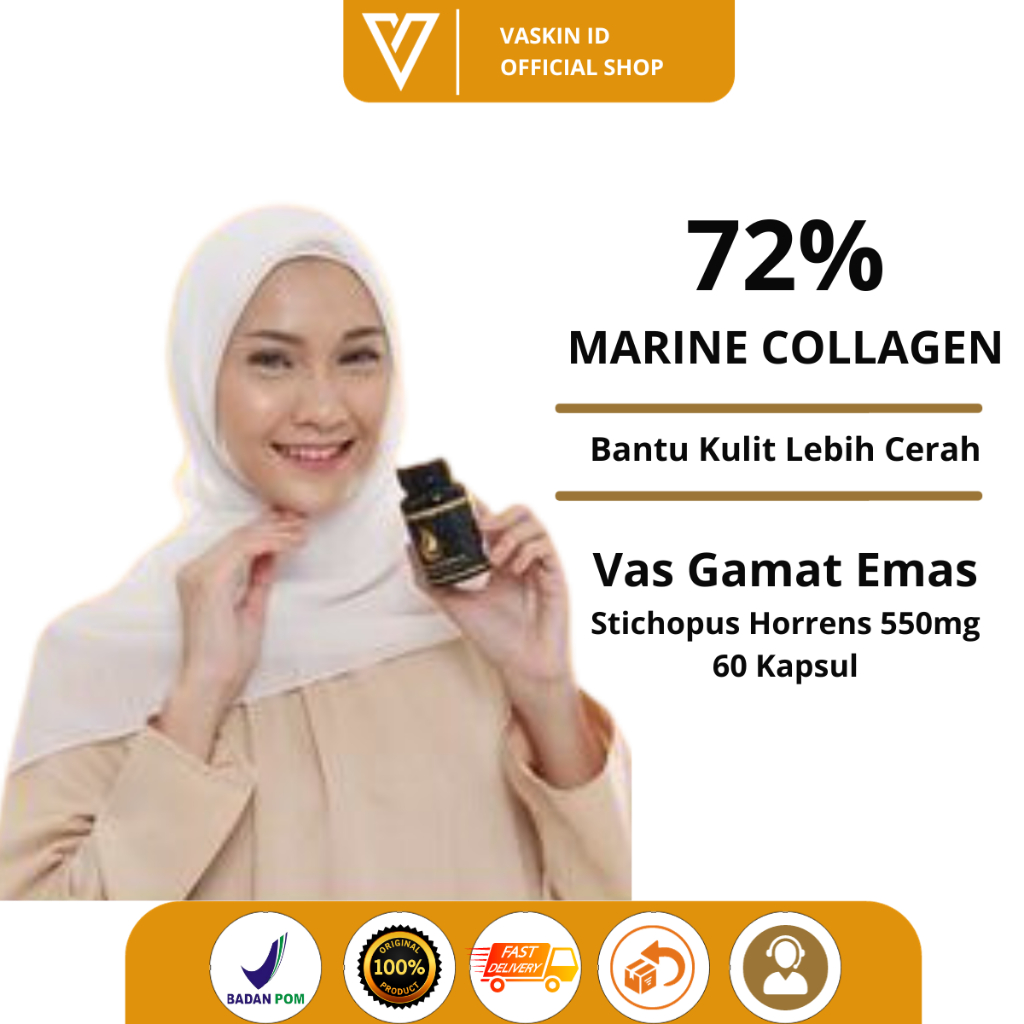 Vas gamat emas collagen colagen original 100% asli ori pemutih badan wajah glowing