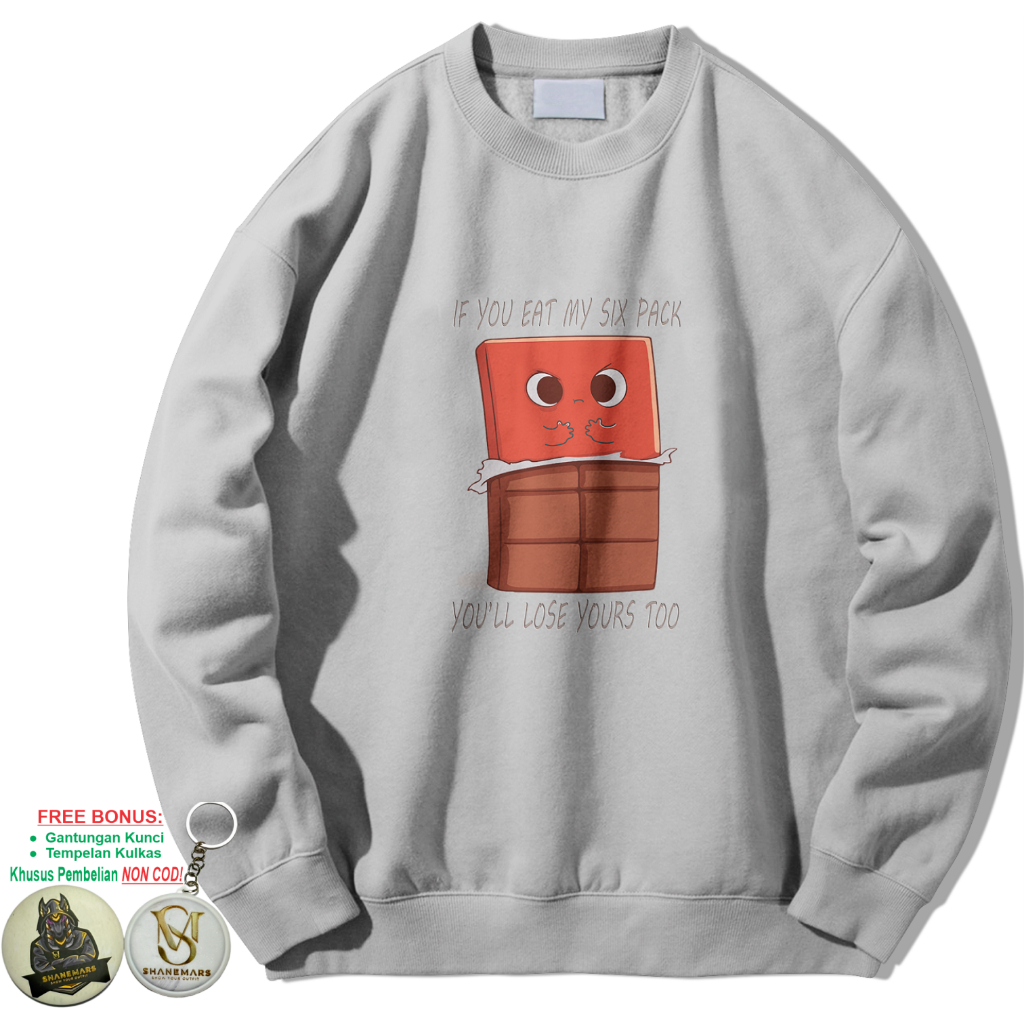 Sweater Oversize Wanita CHOCOLATE korean style Terbaru Cotton FLeece tebal 300 gsm Couple Bestie