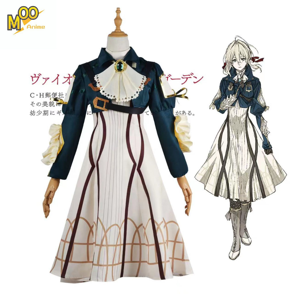 Anime Violet Evergarden Cosplay Violet Evergarden cosplay Costume and Wig and shoes Women Japanese a