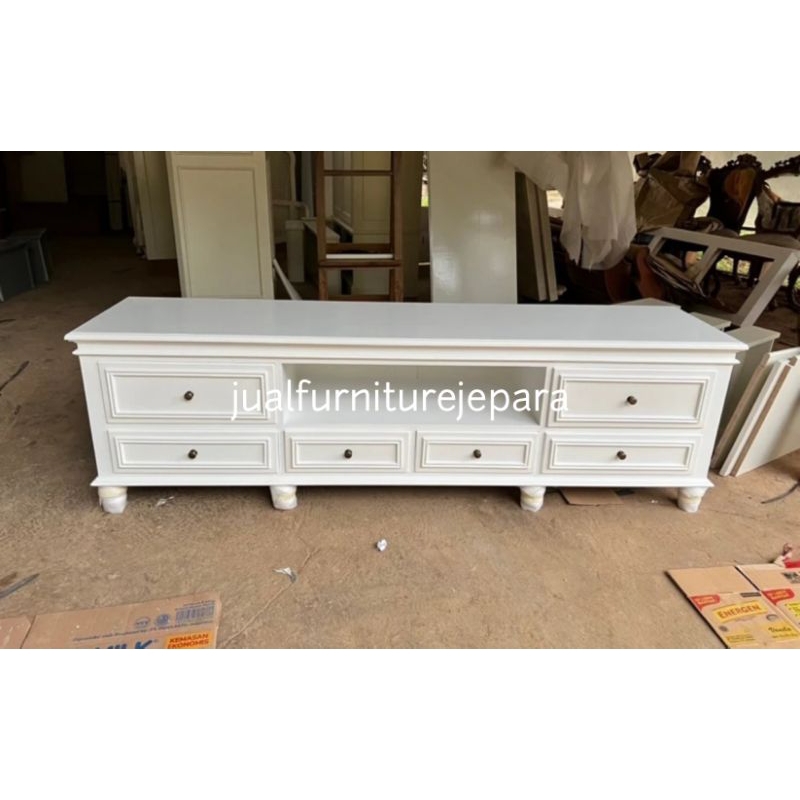 meja Buffet tv minimalis laci Duco putih, rak tv bufet tv minimalis Duco putih