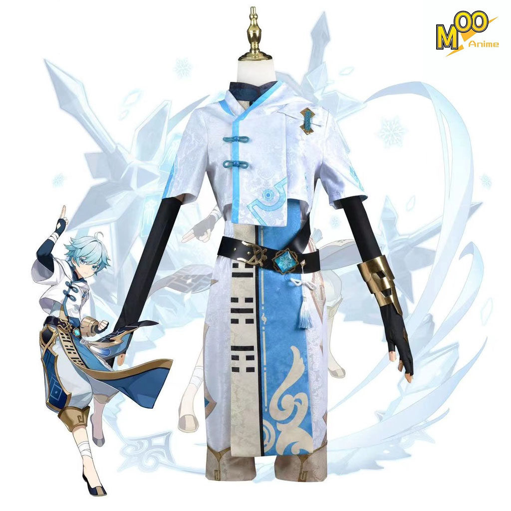 Genshin Impact Chongyun Cosplay game set cartoon costume and wig Christmas Halloween costumes