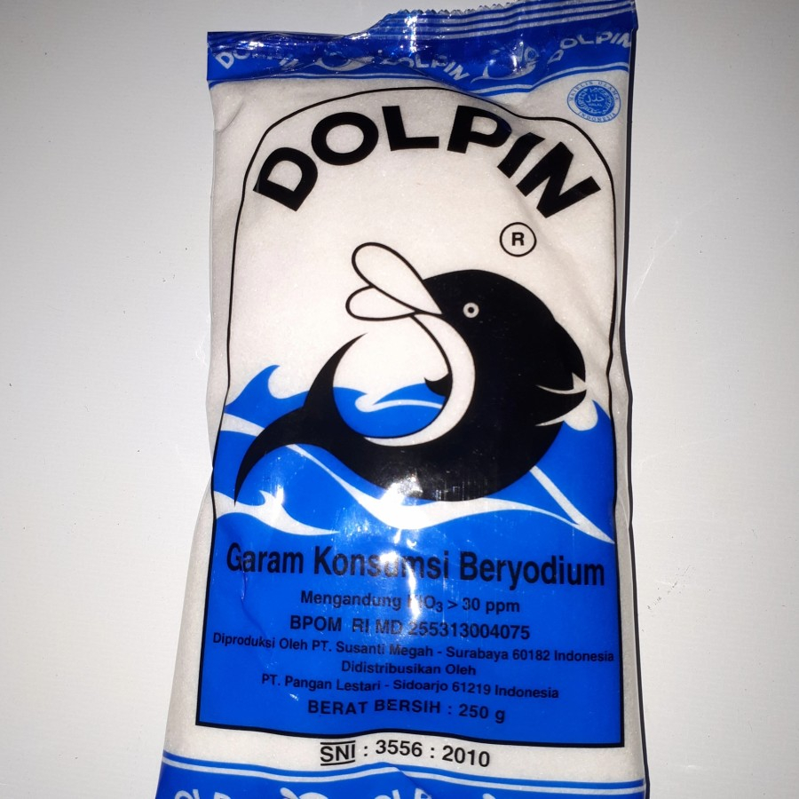 

Garam Dolpin 250gr Garam Meja Dapur Halus Beryodium Dolphin