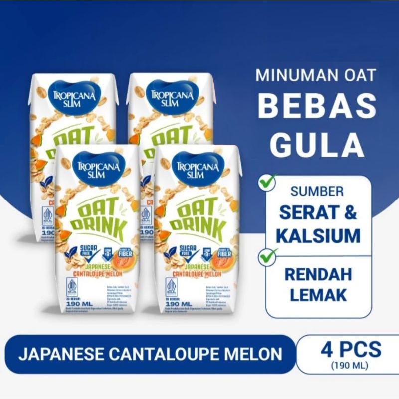 

Tropicana Slim Oat Drink Japanese Cantaloupe Melon 4 Pcs x 190 Ml