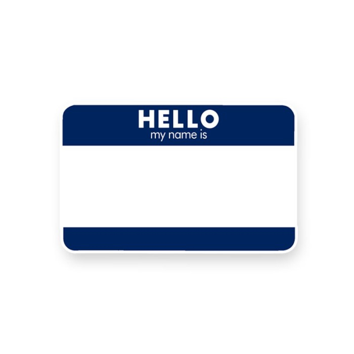 Stiker Graffiti Hello My Name Is Bahan Vinyl Warna Biru Dongker - Navy