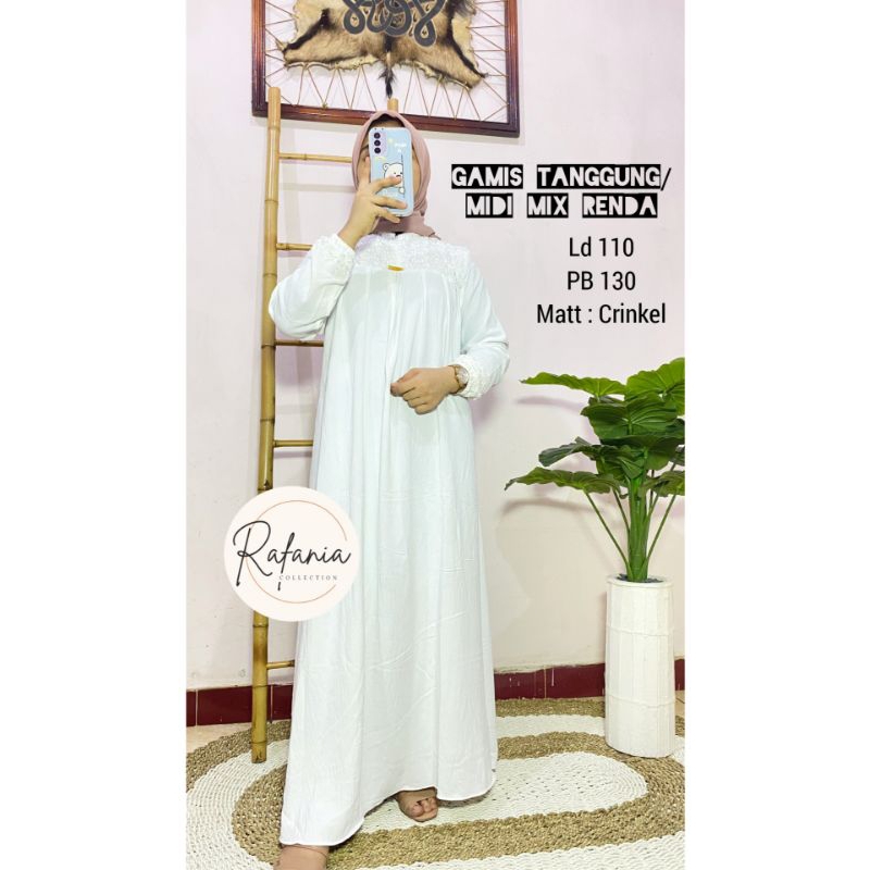 Midi Putih/ Gamis Tanggung