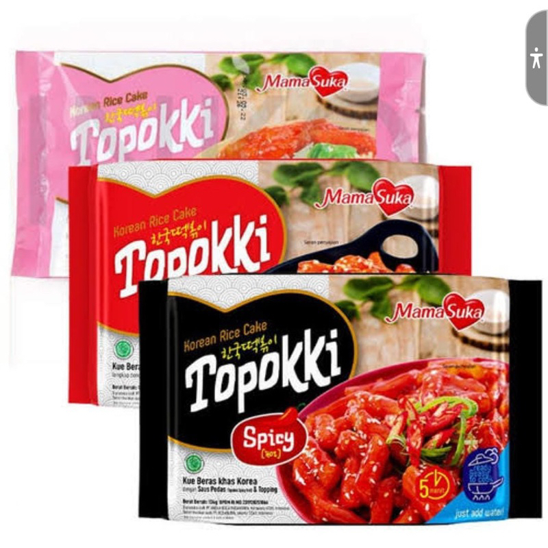 

Promo ! MamaSuka Snack Topokki Tteokbokki Instan Korea Halal Original Creamy Hot Spicy 134g