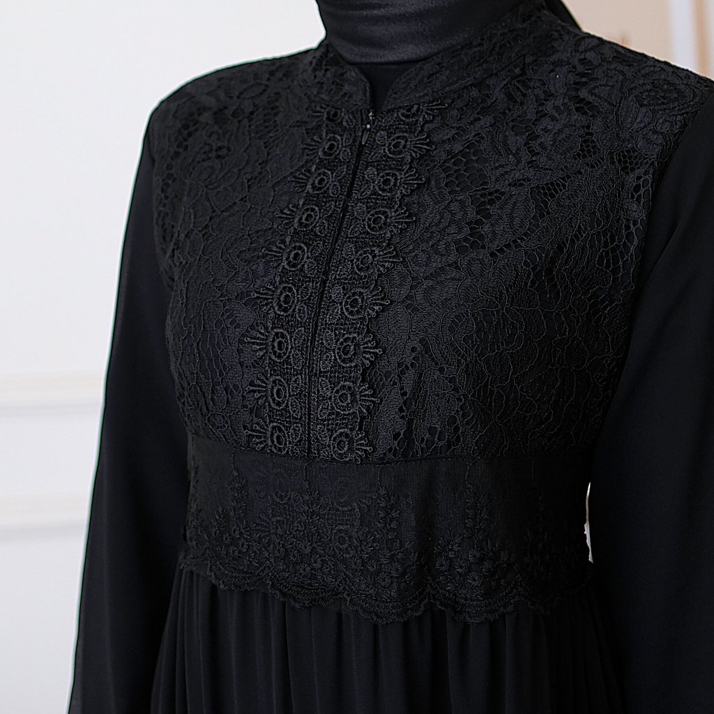 hemat chianoz gamis putih mewah denada dress brukat renda baju lebaran umroh haji manasik pesta akad