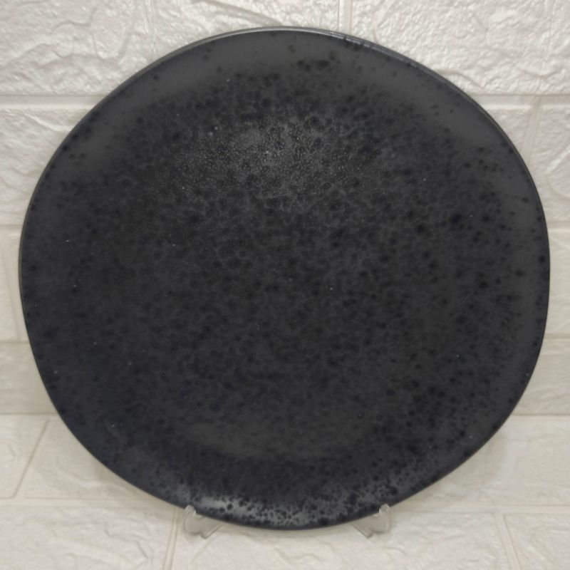 Piring Keramik Dinner Plate Pizzara Mosh Black