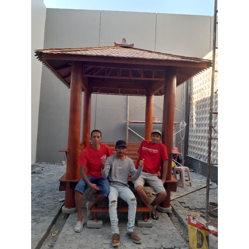 Gazebo kayu kelapa / DP awal pesanan / gazebo / gazebo taman / jual gazebo / gasebo glugu / gazebo r