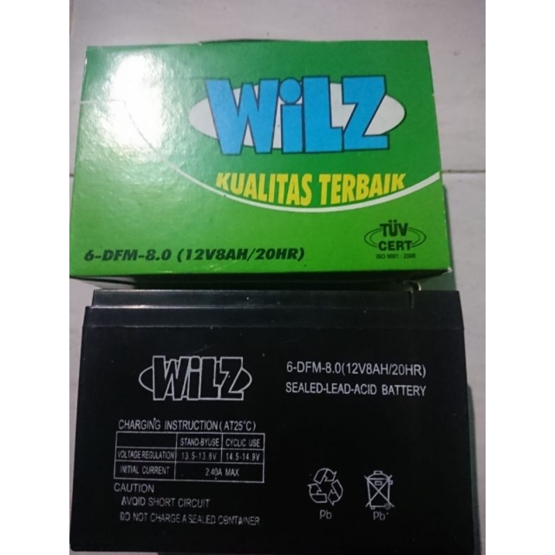 BATTERAY,AKI wilz 12VOLT 8AMPER,ACCU TENGKI CES/SPRAYER ELEKTRIK,AKI MOTOR/SEPEDA LISTRIK