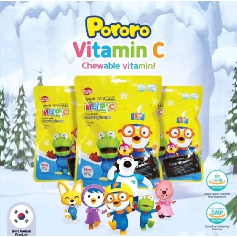 

Pororo vitamin c chewable vitamin rasa buah peach 24gram