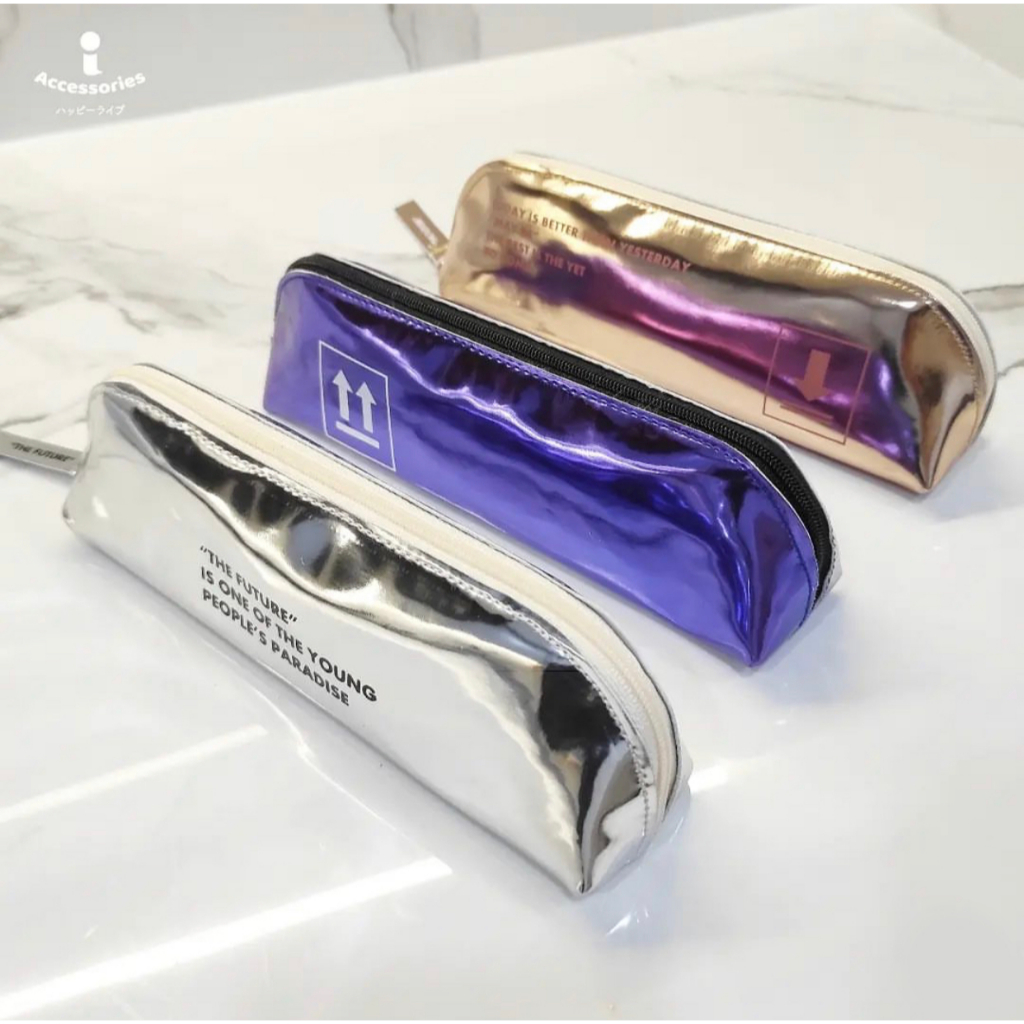 

Tempat Pensil Pencil Case Metallic Aesthetic Estetik