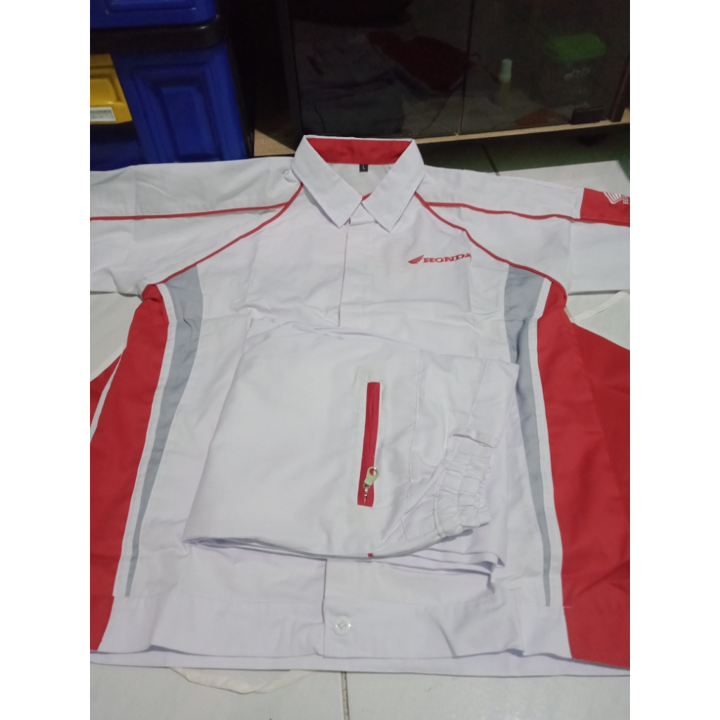 Werpack Seragam Mekanik Ahass Honda 1 Set Baju Dan Celana
