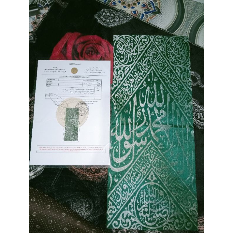 kiswah Makam Nabi Muhammad Saw Hijau Asli bersertifikat