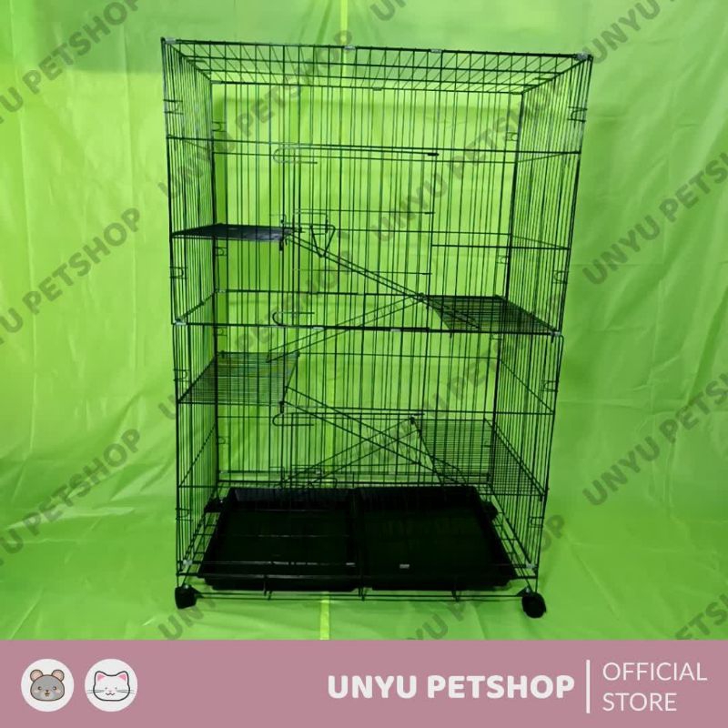 Kandang lipat Uk.90 kandang kucing kelinci besi tebal jeruji longgar