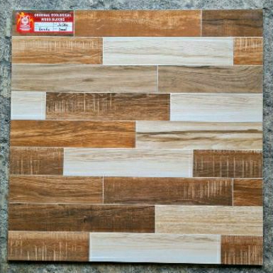 Granit 60x60 Glossy Motif Kayu Justin Wood Grade A