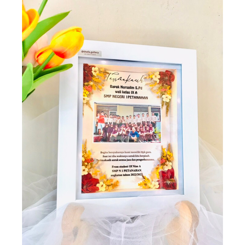 flower in frame kado ultah kado wedding kenang2an guru