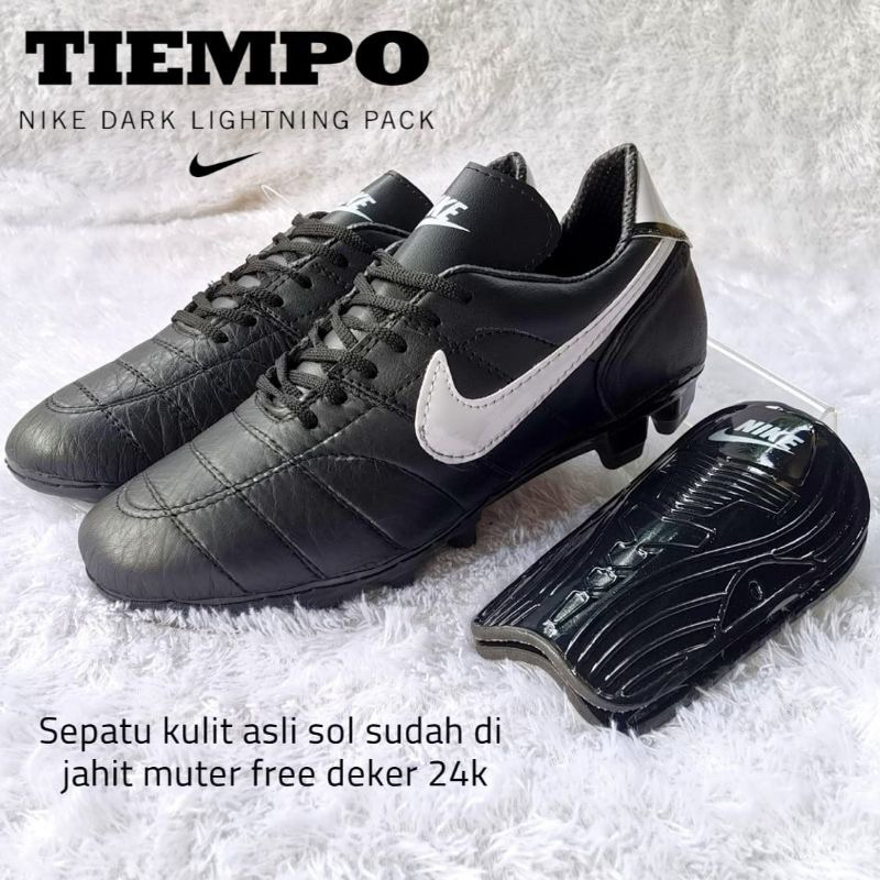 Sepatu Bola Kulit Asli Nike' Tiempo PREMIUM SOL SUDAH DIJAHIT MUTER Kuat Dan Awet