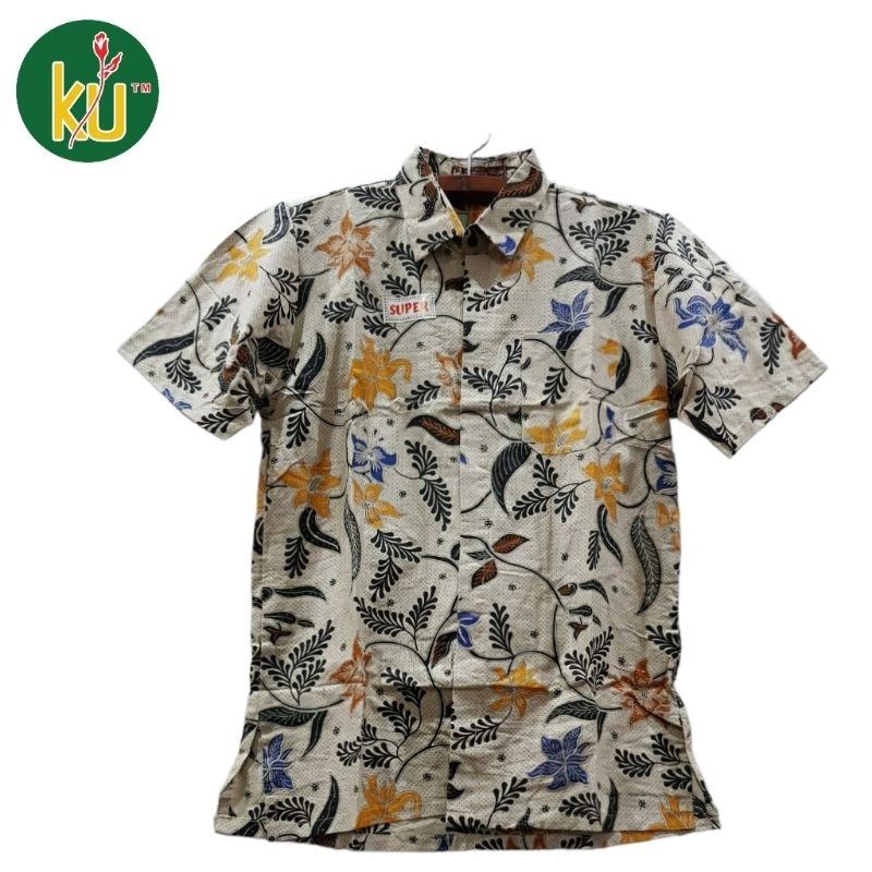 Kencana Ungu Hem Katun Label Cokelat Kemeja Batik Dewasa Hem Batik Pria Hem Batik Terbaru