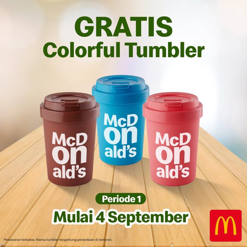 COLORFUL TUMBLER MCD MCDONALD PINK COKELAT BROWN