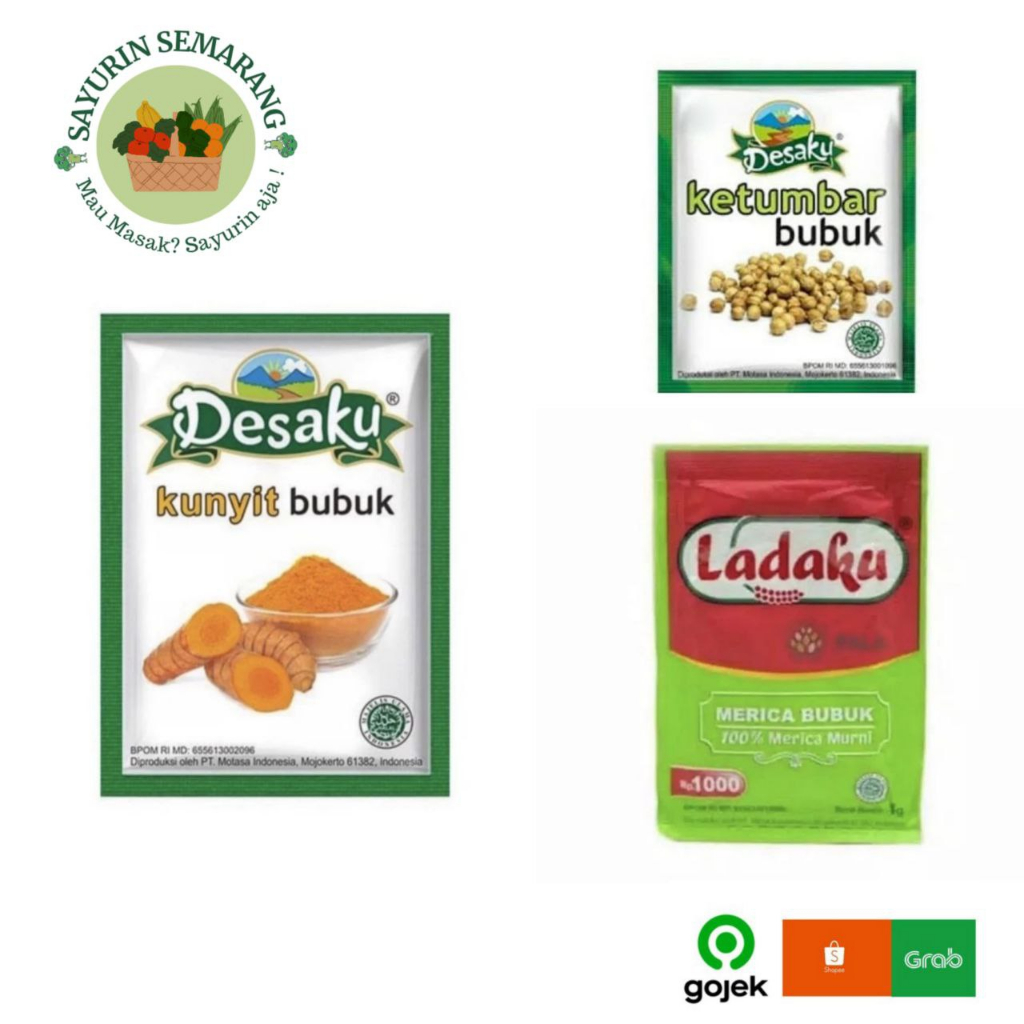 

kunyit bubuk, jetumbar bubuk, lada bubuk