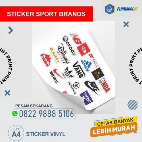 

CETAK STICKER VINYL PRINT STIKER SPORT BRANDS