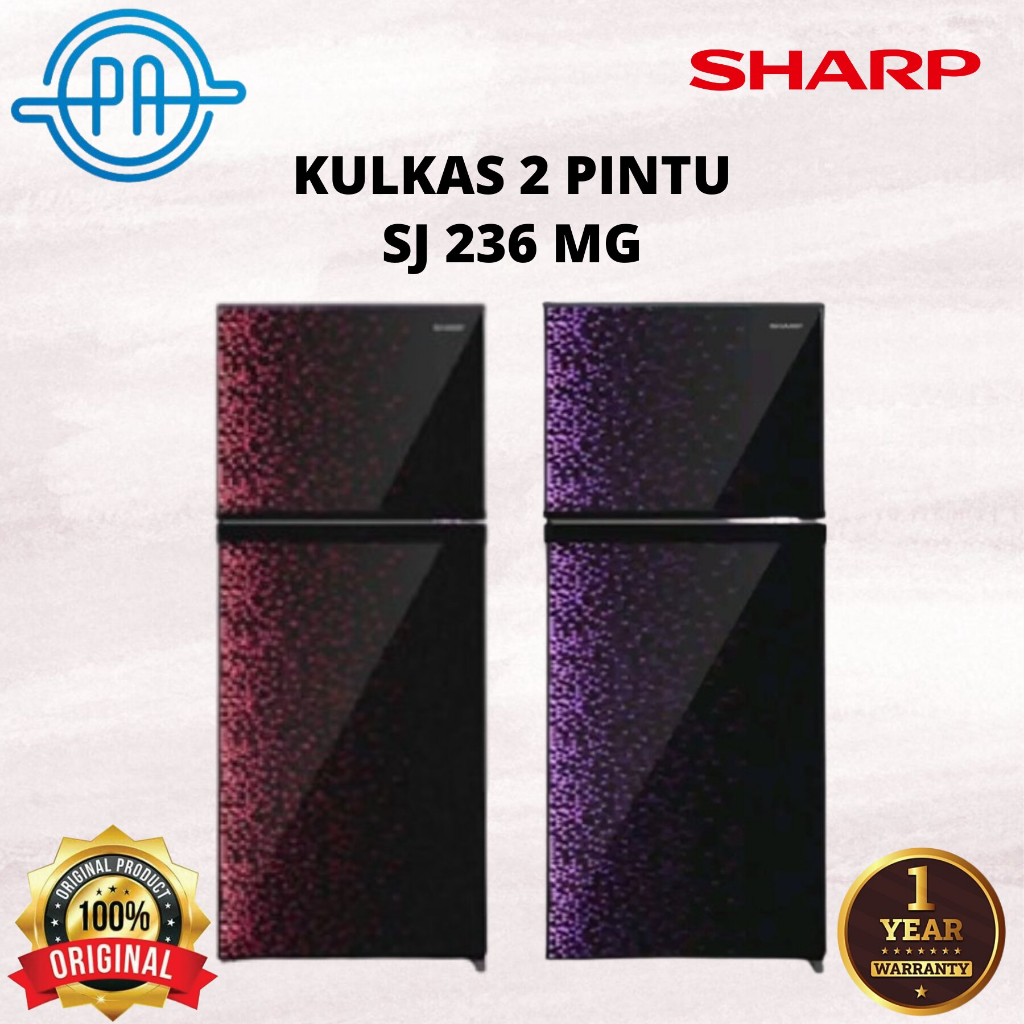 KULKAS SHARP 2 PINTU SJ 236 MG / SJ236MG / SJ236 MG LEMARI ES