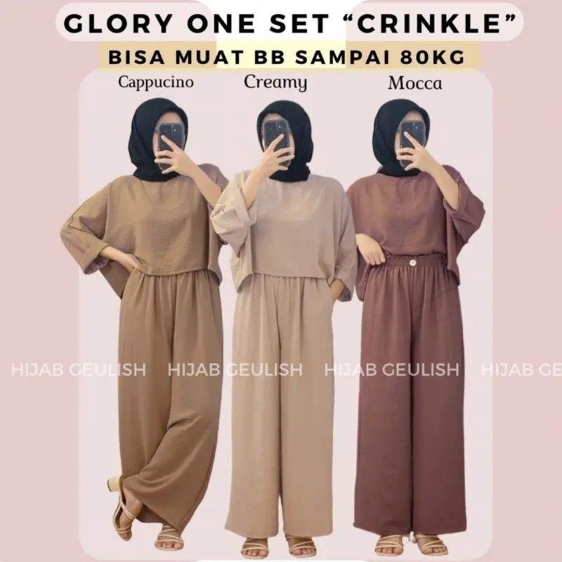 GLORY ONE SET CROP TOP CRINKLE