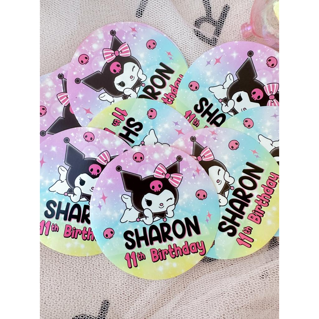 

Kuromi Sticker Birthday Souvenir Tempelan Ulang Tahun Hampers Pudding Tumpeng