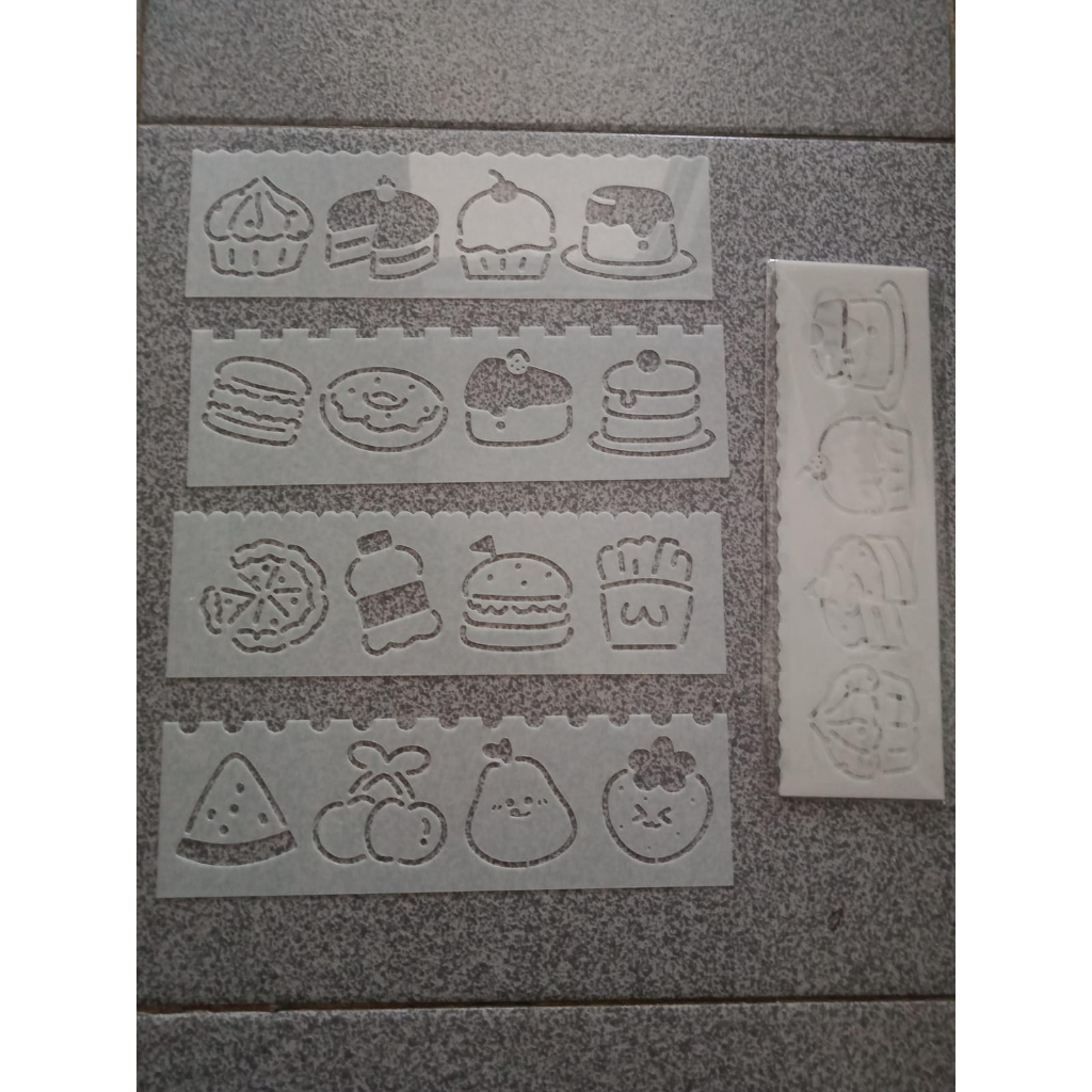 

Kertas Jiplak isi 4 pcs Stensil 18x5.5 cm Template Gambar