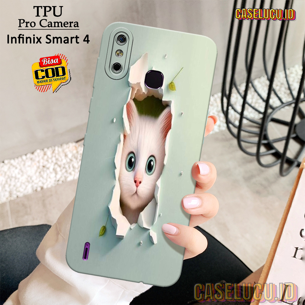 Casing Hp Infinix Smart 4 Terbaru - Fashion Case Kucing - Case Infinix Smart 4 - Soft Case Hp Infini