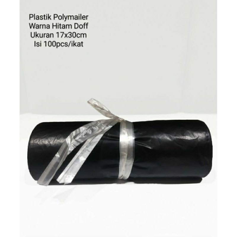 

Plastik Polymailer Hitam Doff 17x30cm isi 100pcs