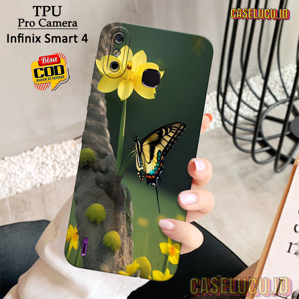 Casing Hp Infinix Smart 4 Terbaru - Fashion Case Kupu - Case Infinix Smart 4 - Soft Case Hp Infinix 