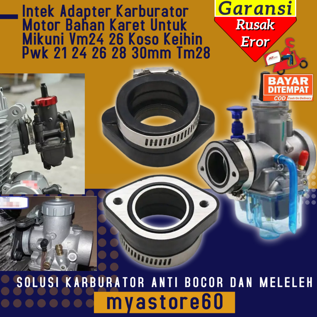 Intek Intake Manipul Manipol Adapter Karburator Motor Bahan Karet Untuk Mikuni Vm24 26 Koso Keihin