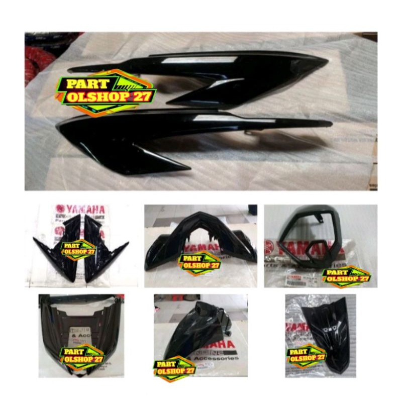 Paket Full Set Body Halus Mio Soul GT 125 Bluecore Hitam Glossy Original Yamaha (9pcs)