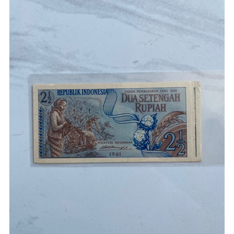 Uang Kuno Dua Setengah Rupiah Tahun 1961