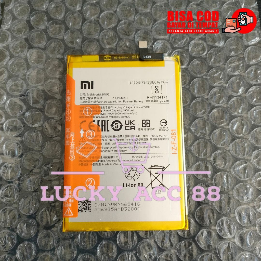 Baterai Batre Hp Xiaomi Redmi 9A Model BN56 Batrei Battery Tanam Xiomi Redmi 9A Siomi