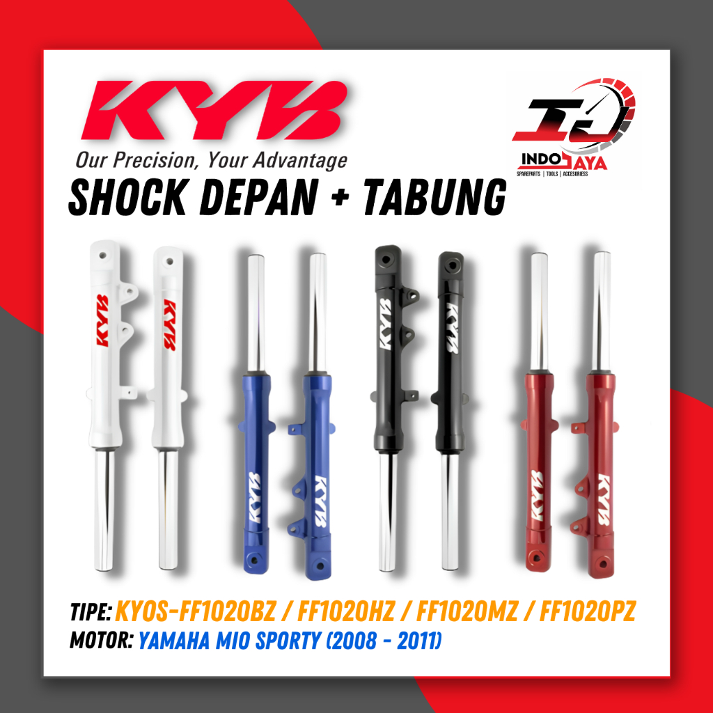 SHOCK DEPAN + TABUNG KAYABA KYOS-FF1020 SERIES UNTUK YAMAHA MIO / SHOCK AS / FRONT FORK PIPE DEPAN  