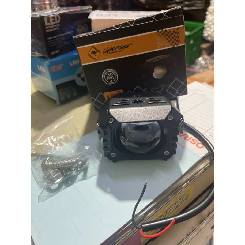 lampu tembak sql 1led besar nyala putih-kuning 2warna +strobo