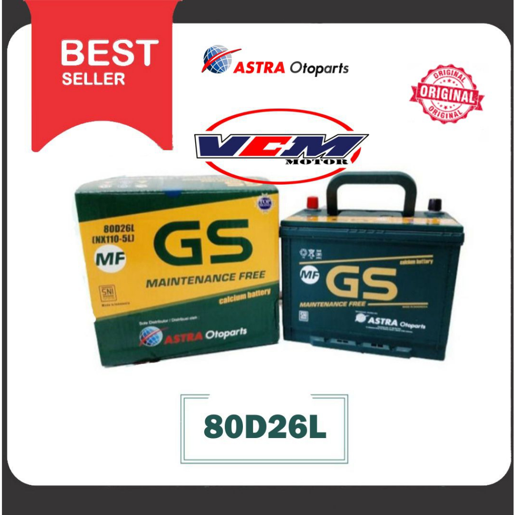 Accu Kering 80D26L 70Ah GS ASTRA MF Mobil Fortuner - Pajero - D Max