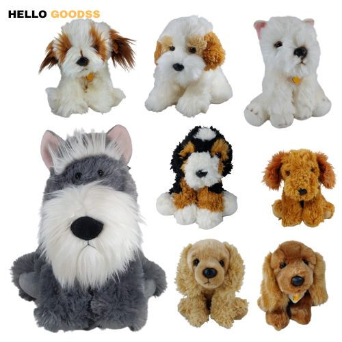 BONEKA BINATANG PREMIUM ANJING PUDDLE/ SPANIEL/WHITE TERRIER/SHEEPDOG/SHIH-TZU/SCHNAUZER  -  UKURAN 